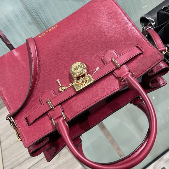 MICHAEL KORS HAMILTON MEDIUM SATCHEL MULBERRY COLOR - Picture 4 of 16